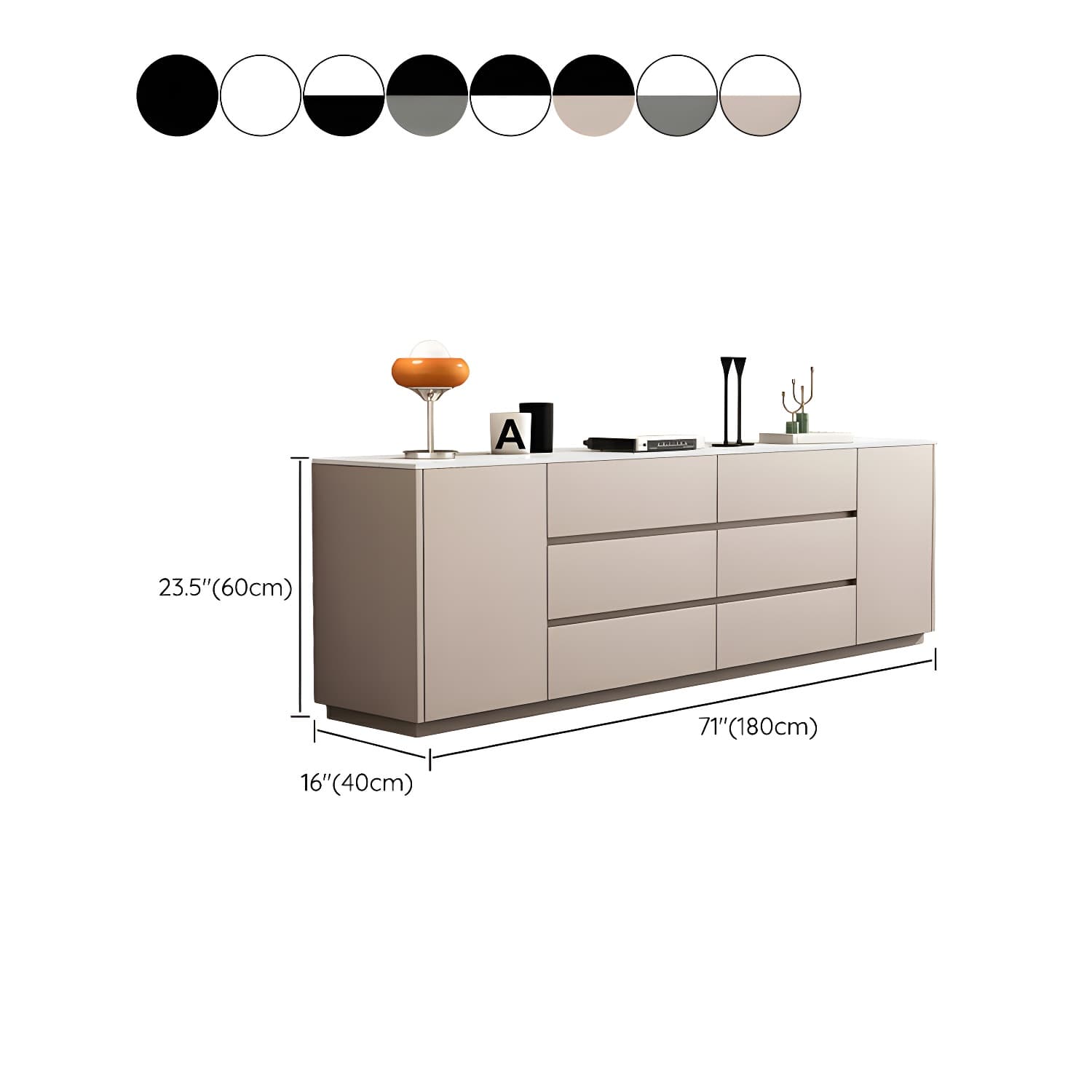 Modern Stone TV Stand with 6 Drawers and 2 Cabinets - Sleek and Stylish Design - image 16