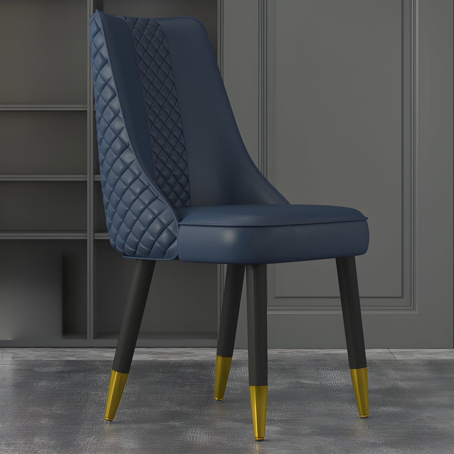 Industrial Style Dining Chairs Faux Leather Kitchen Chairs with Wood Legs - image 5