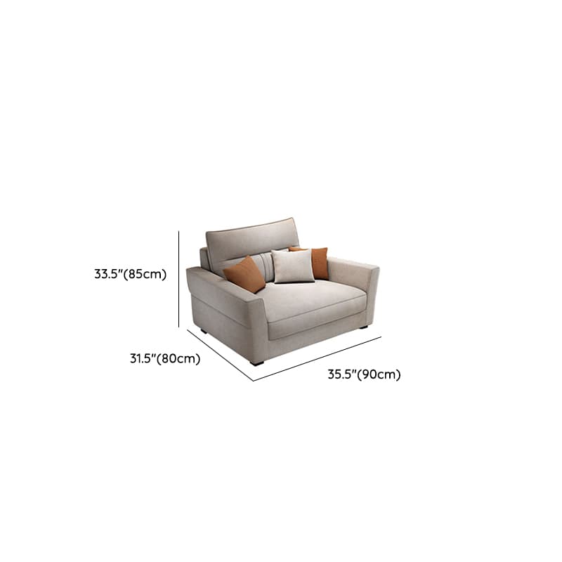 Standard Sofa/Single Sofa with Loose Back, Flannel Upholstery in Light Gray, Arm Included, 4/3 Pillows - image 12