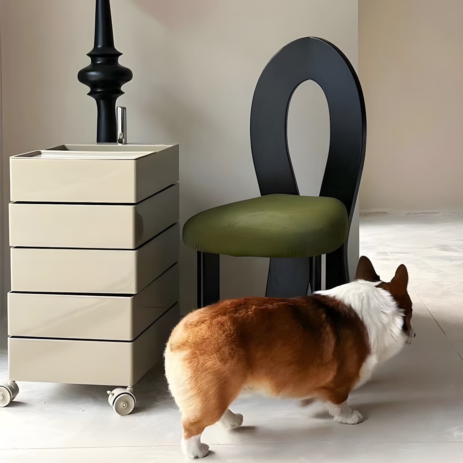 Modern Upholstered Side Chair with Wood Legs in Polyurethane for Kitchen & Dining - image 23