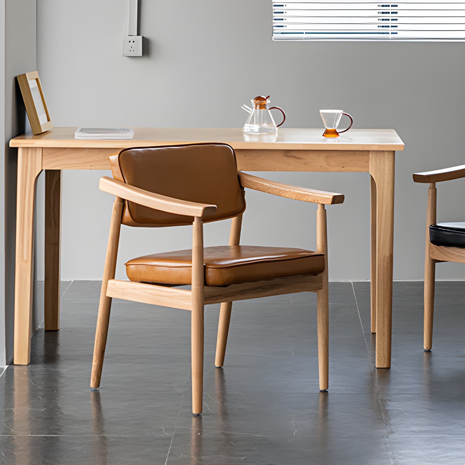 Traditional Style Dining Chairs Kitchen Arm Side Chairs with Wooden Legs - image 16