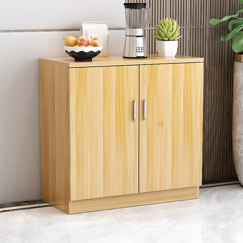 1 Exterior Shelf Modish Independent Midnight Black/Chalk Engineered Wood Utility Cabinet with Handle Bars & Cupboard - image 5