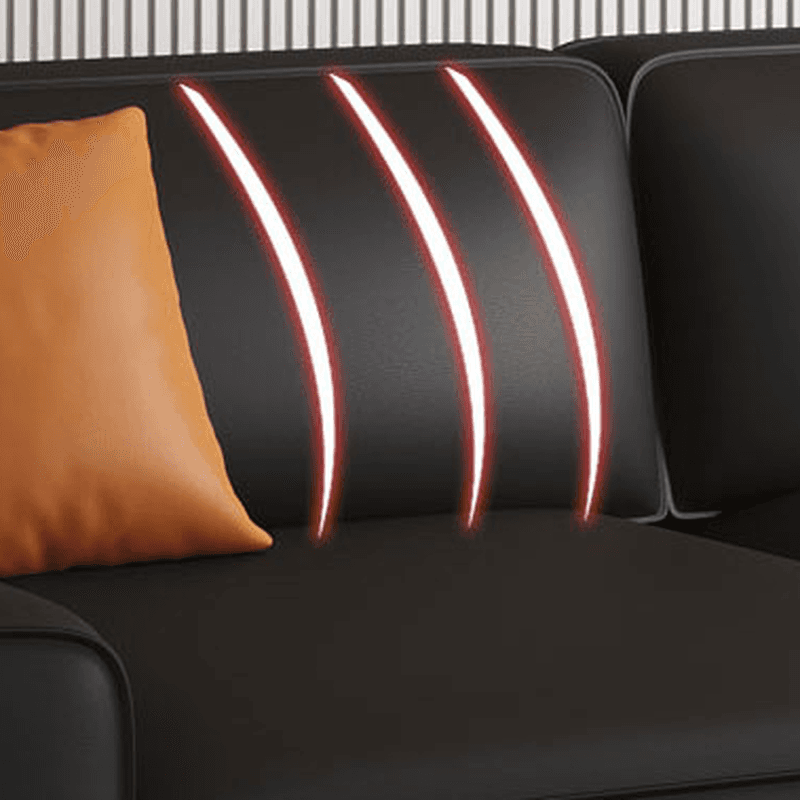 Modern Solid Color Water Resistant Sofa in Midnight Black with 6-seater Capacity and 2 Pillows - image 5