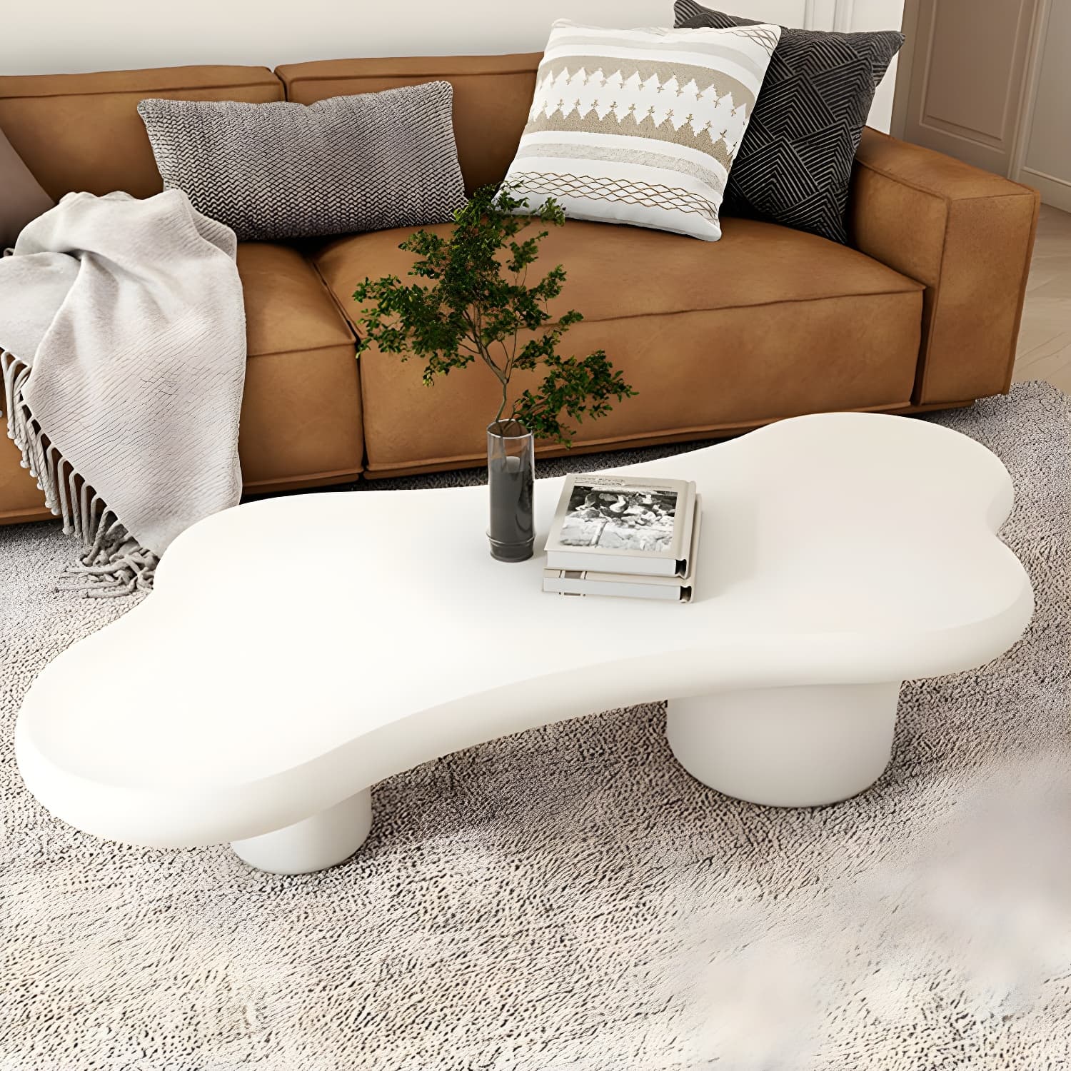 Cloud Shape Coffee Cocktail Table in Solid Wood Modern Style - image 9