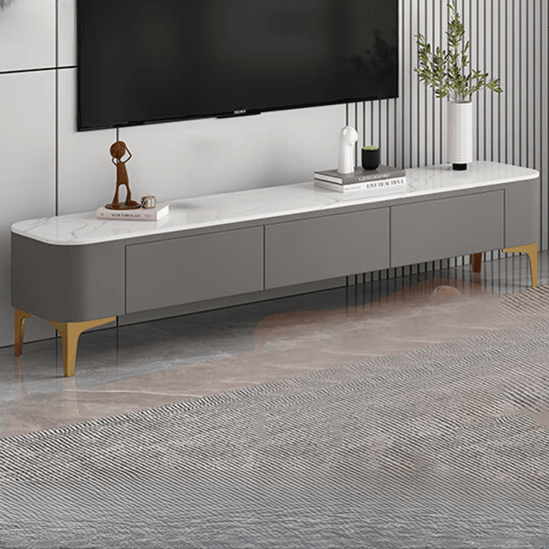 Modish Vitreous TV Stand with 3 Drawers for Sitting Room - image 3