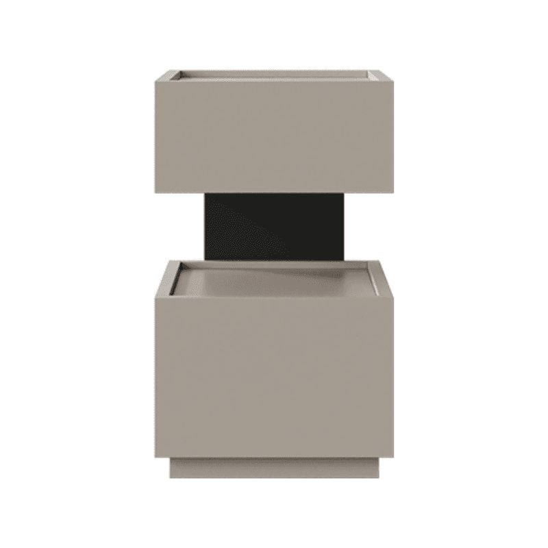 Organic Modern 2 Tiers Nightstand With Drawer Organization, 2 Shelves, Real Wood Countertop, and Illuminating Feature - image 3