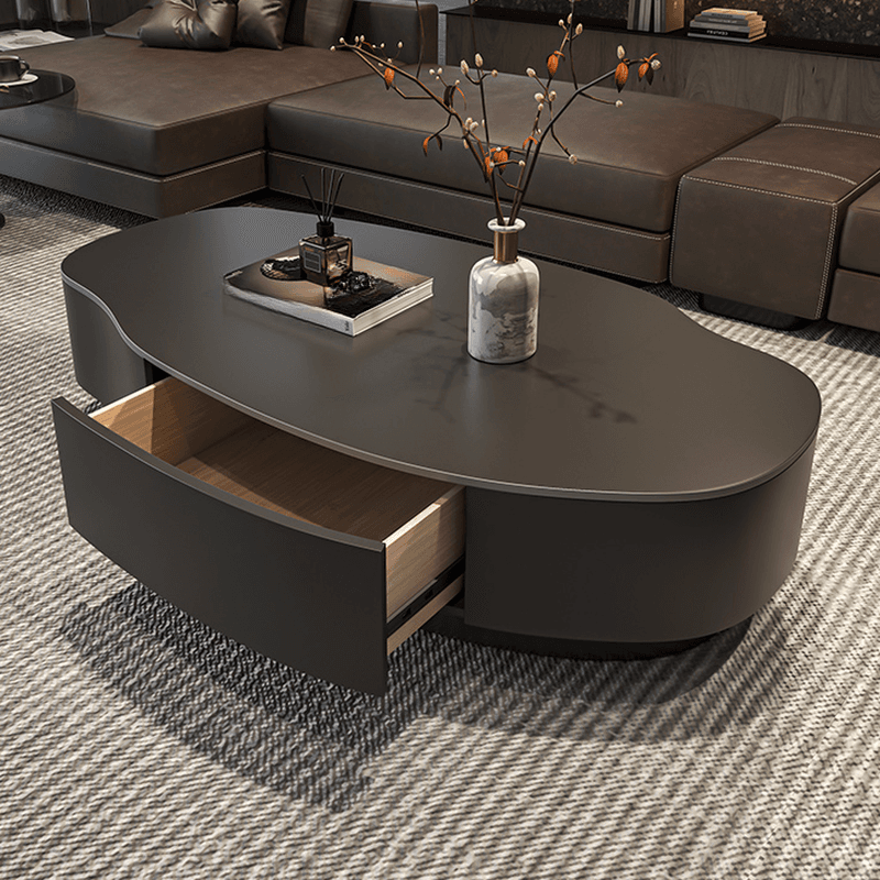 Double Nesting/Single Round/Irregular Accent Table for Living Room with Slate/Glass Tabletop in a Casual Style - image 3