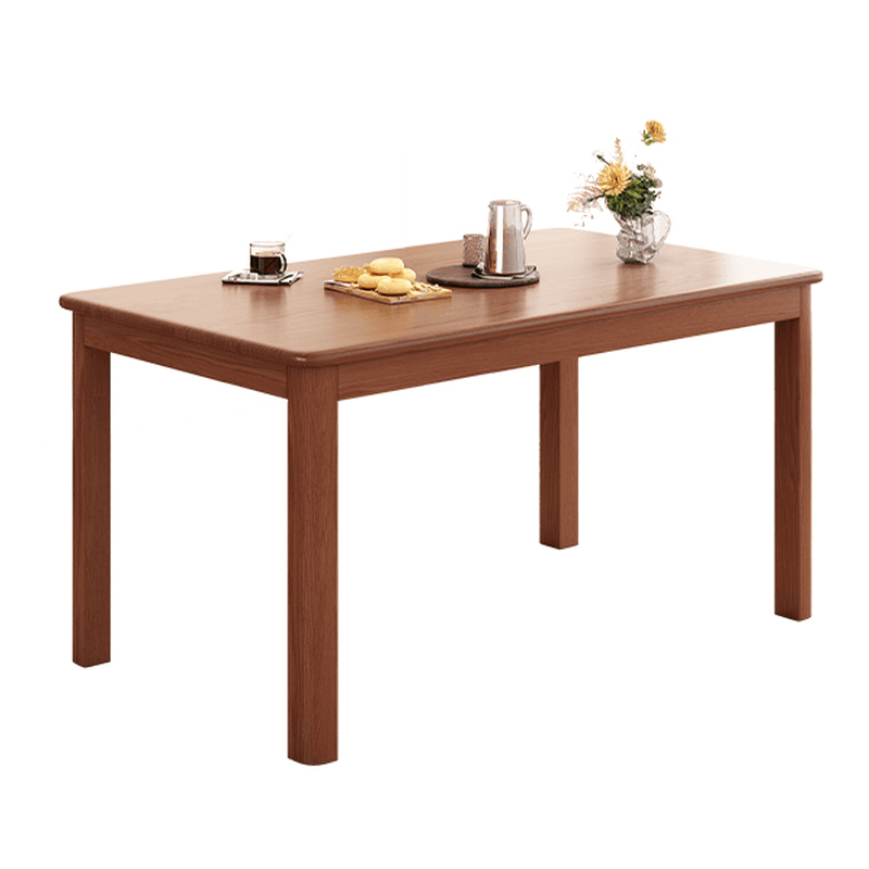 Minimalist Rectangular Dining Table Set with 4 Legs and Natural Wood Top, Featuring Back Seat - image 3