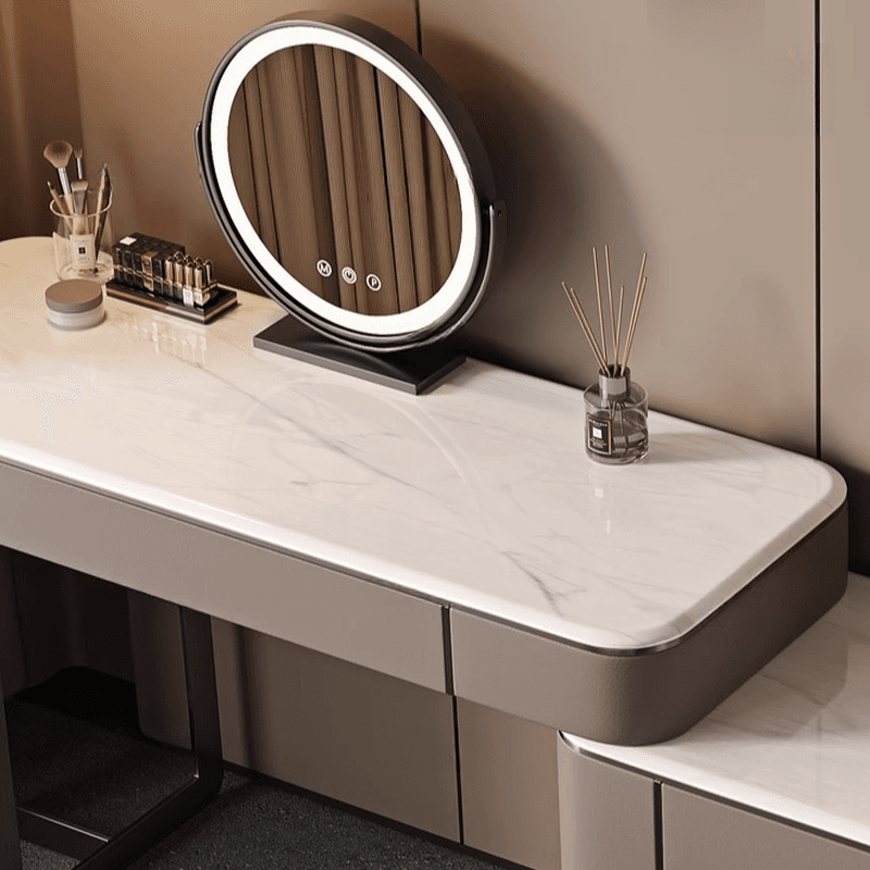 Vanity Set in Tan with 7 Drawers, Scalable and Push-Pull Features - image 6