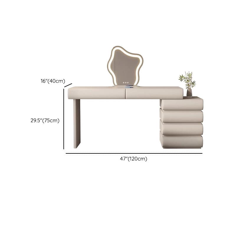 Modish Large/Standard Vanity Set with Light Gray Seating, 10/6 Drawers, Pine Wood Frame, Mirror Lights, and Chair - image 10