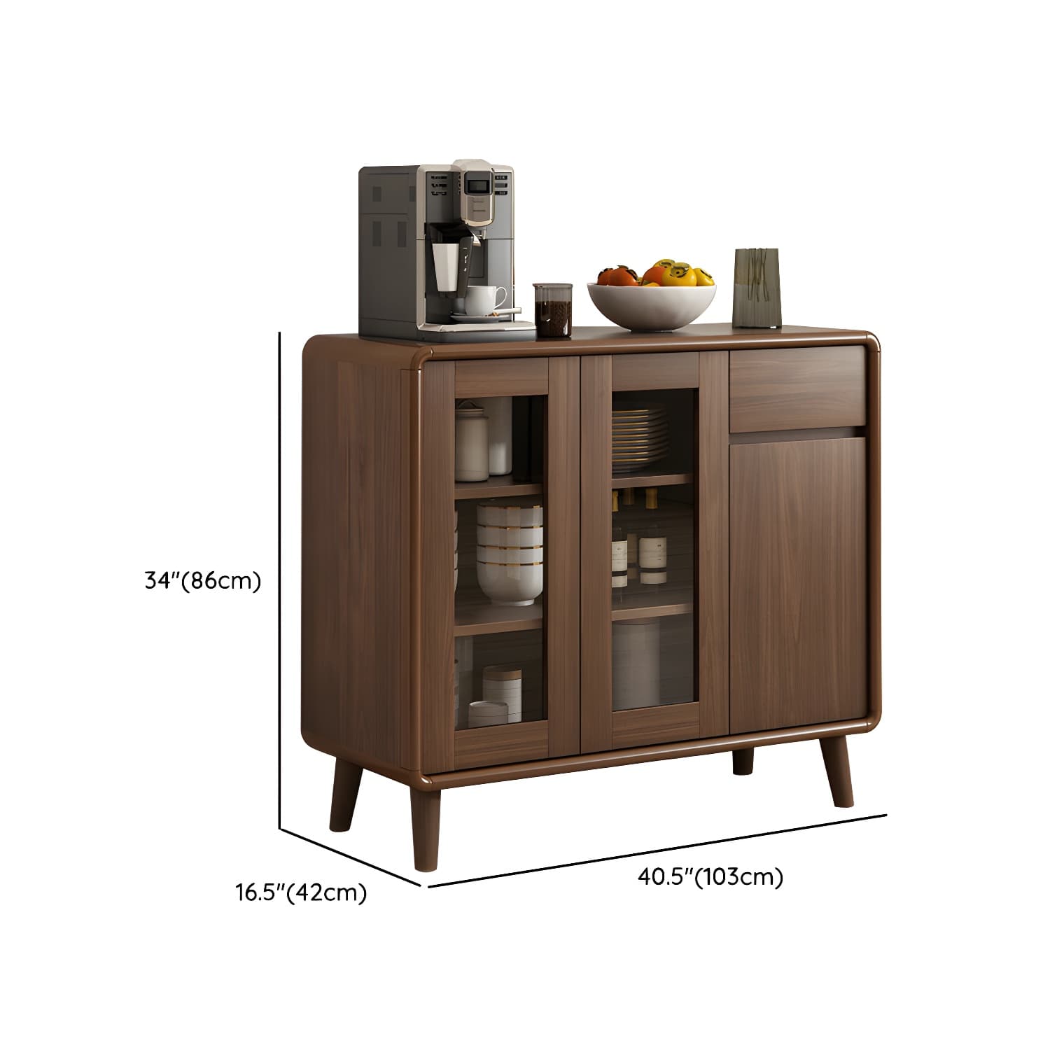 Modern Brown Wood Sideboard with Cabinets and Drawers - Stylish and Functional Buffet for Storage - image 13