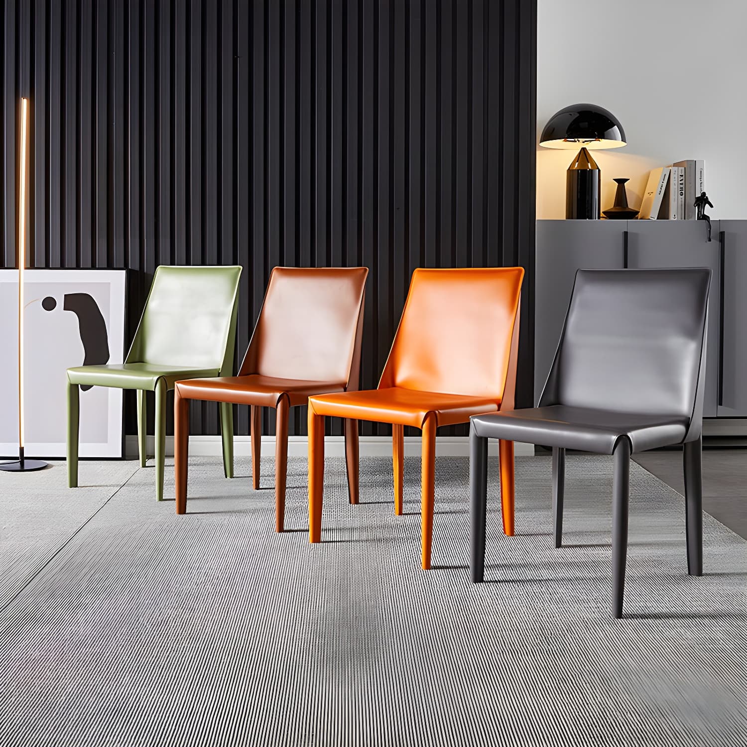 Modern Style Leather Dining Chairs Armless Solid Back Side Chairs for Kitchen - image 11
