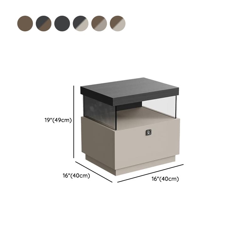 Organic Modern Nightstand With Drawer Organization with 1 Drawer and Real Wood Countertop - image 13