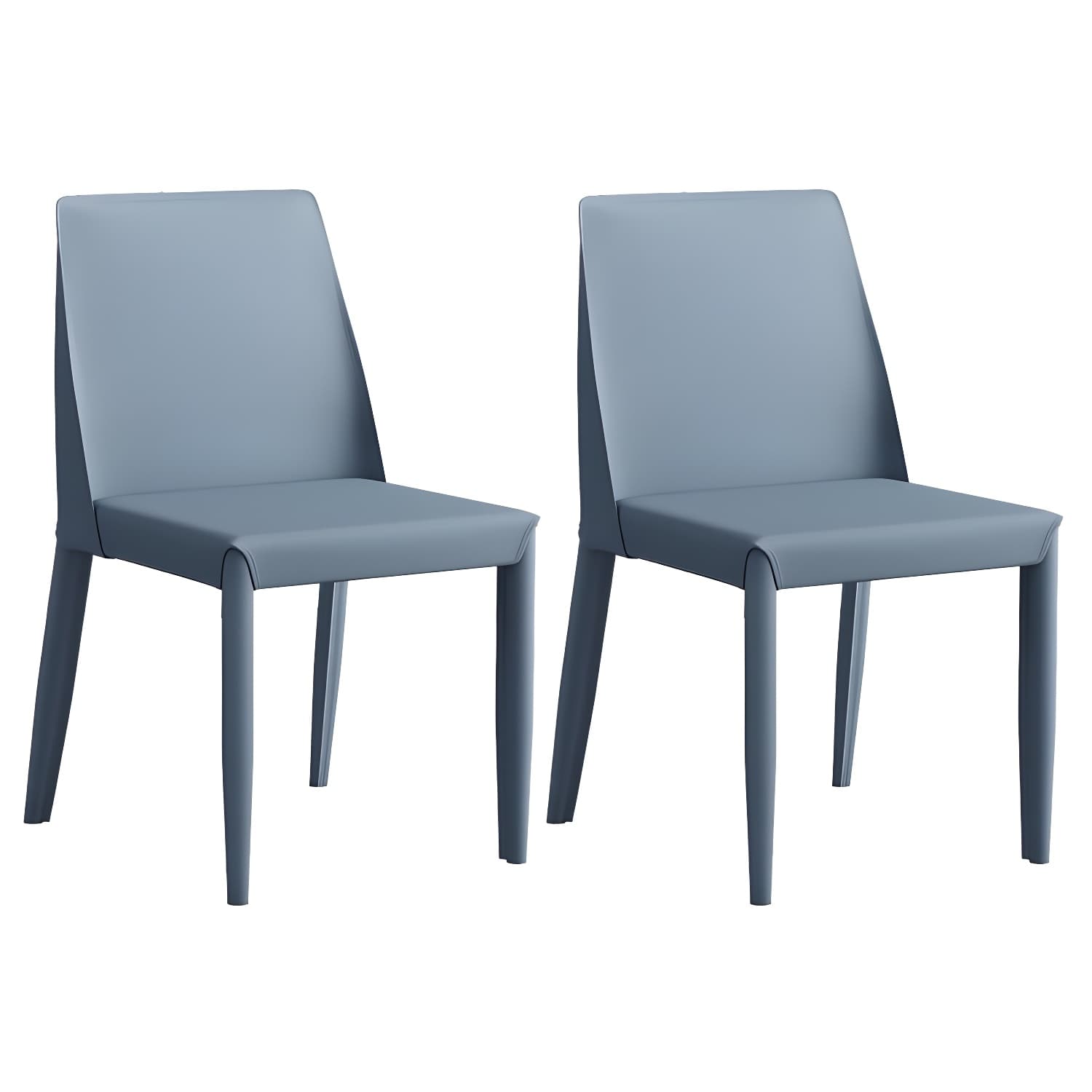 Modern Leather Dining Chair Parsons Furniture with Steel Legs in Matte Finish for Home - image 8