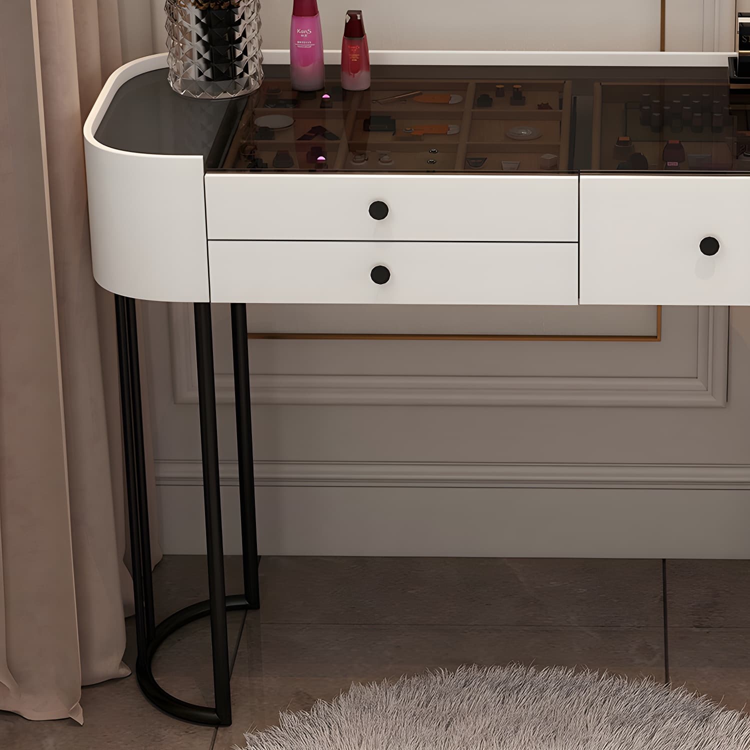 Contemporary Make-up Vanity with 4/5 Drawers,15.75 inch Wide - image 16
