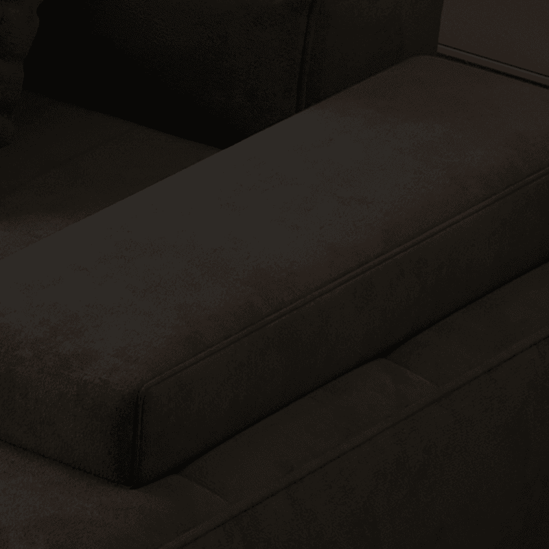 Cotton Midnight Black Standard/Single Sofa with Armrest and 4/3/1 Pillows - image 6