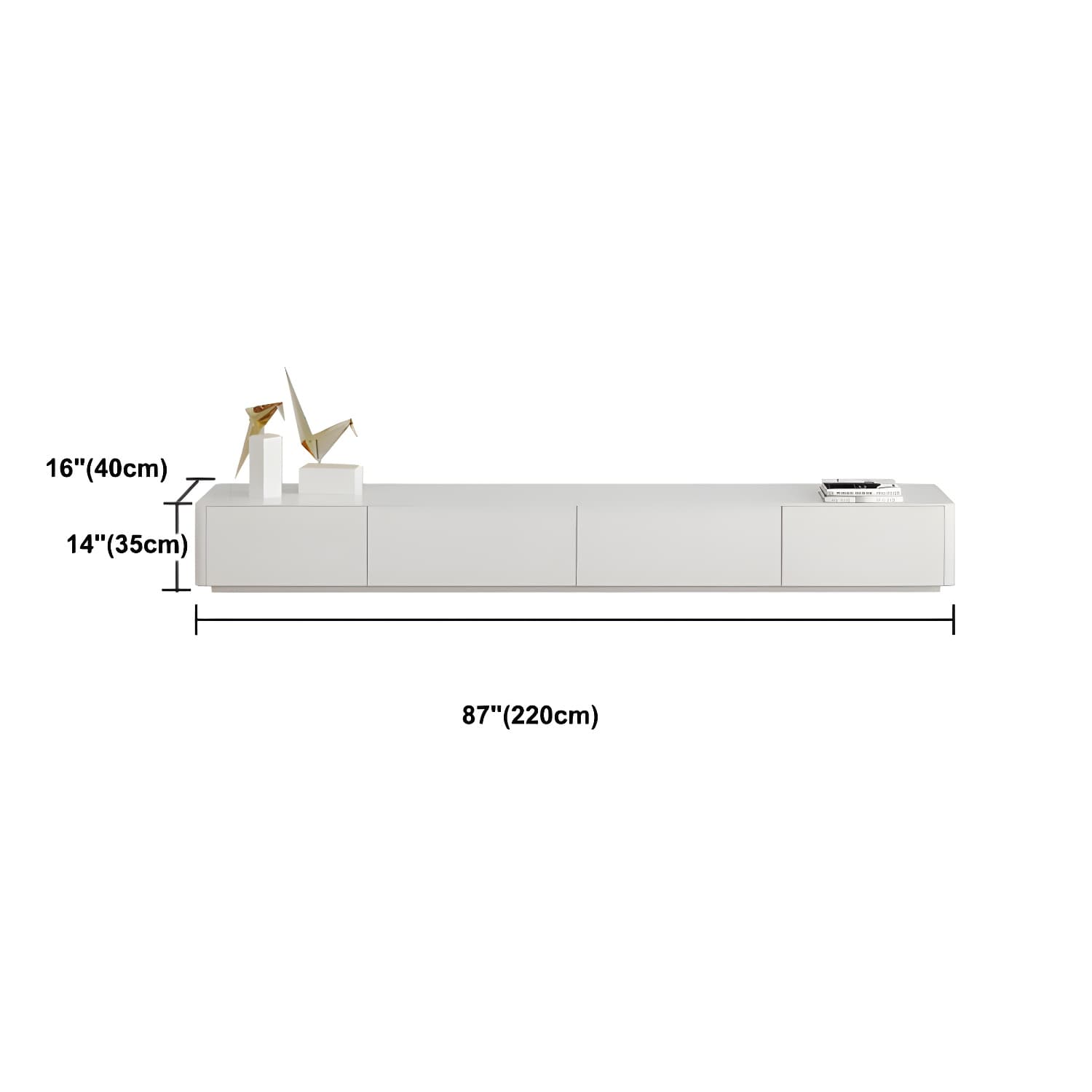 Scandinavian TV Console, White TV Stand with Drawers for Living Room - image 15