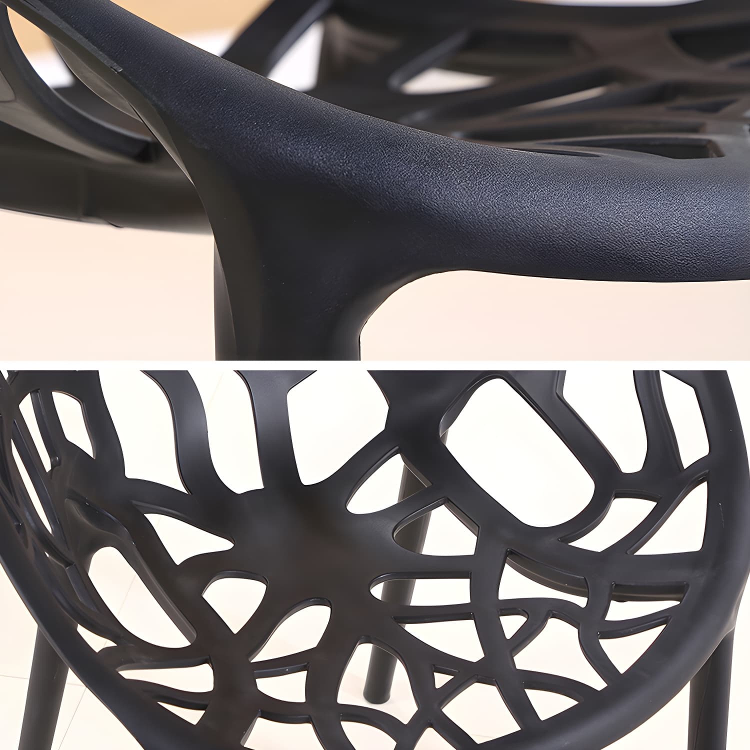 Contemporary Plastic Dining Room Chairs Armless Open Back Dining Side Chair for Restaurant - image 16