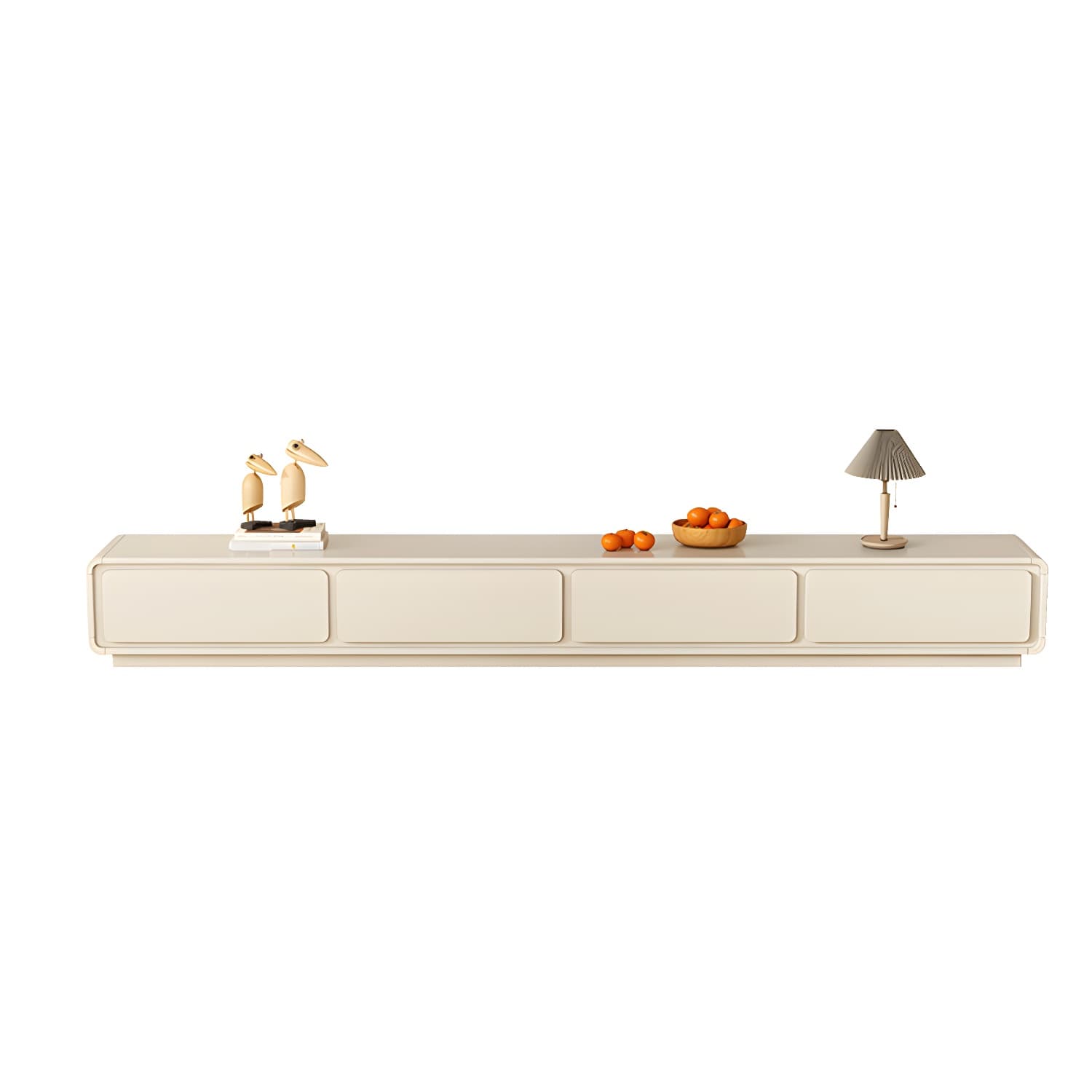 Beige Modern TV Stand with Soft Close Drawers - Cable Management - No Assembly Required - image 5