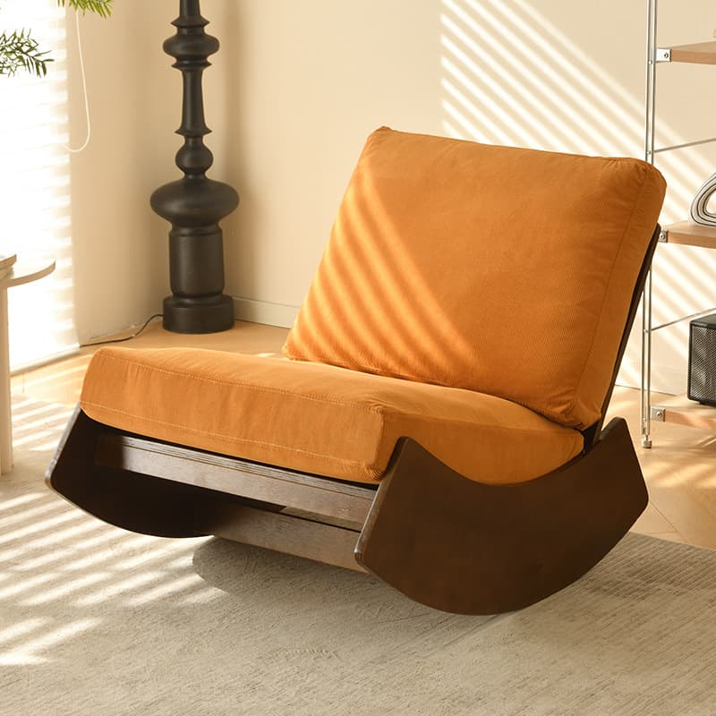 Modern Simple Style White/Lime Green/Grey Upholstered Cushioned Living Room Rocking Chair - image 4