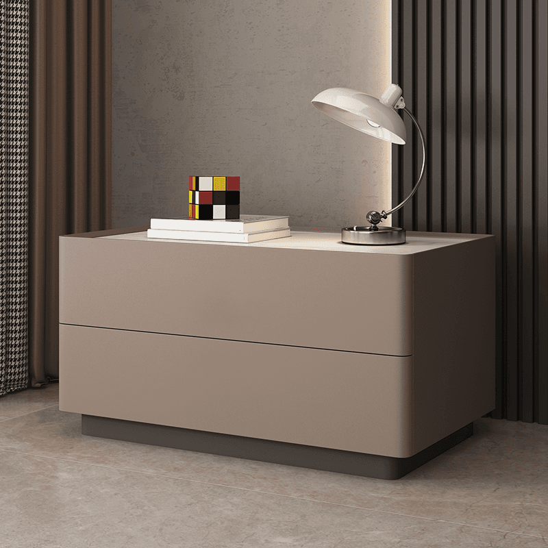 Casual Sintered Stone Countertop Drawer Storage Nightstand with 2 Drawers - image 3