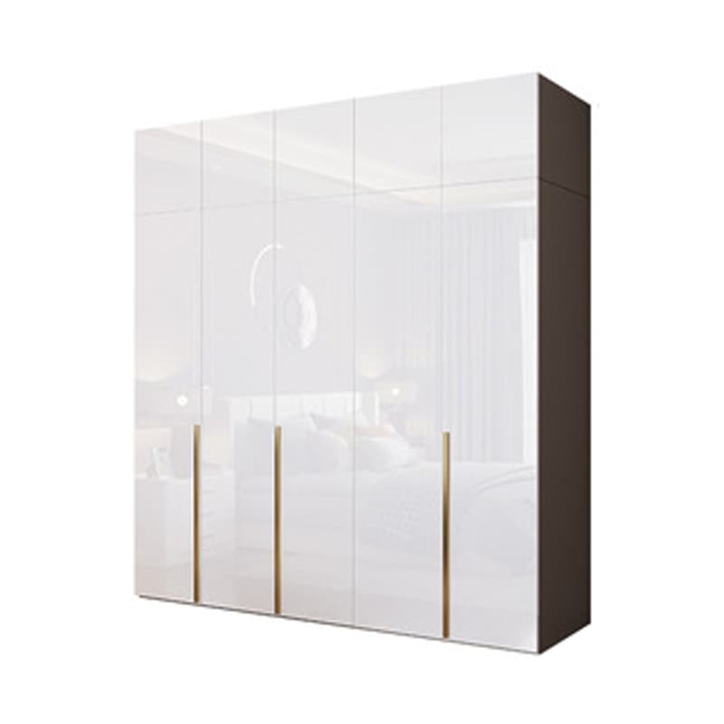 Simple Freestanding Cream Manufactured Wood Cabinet Armoire with Interior Shelves, Clothing Rod & Soft Close Drawer - image 3