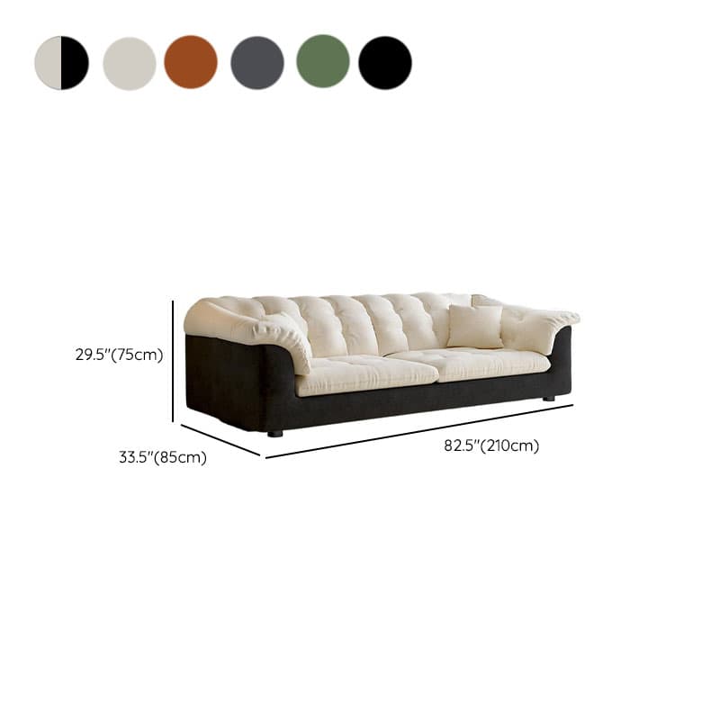 Modish Solid Color Stain Resistant Standard Sofa/Loveseat in Black/Light Green/Beige for 3-seater/2/5 Person with 2 Pillows - image 15