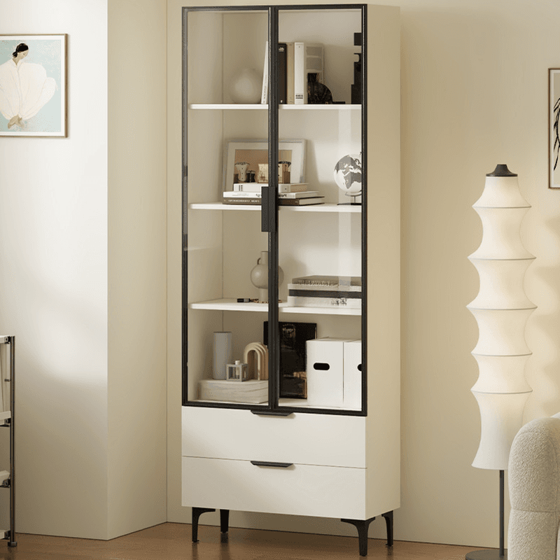 Detached Accent Cabinet with Damp-proof, Scratch-immune Glazed Door, Grip Bars in Chalk, and Soft Close Drawer - image 3