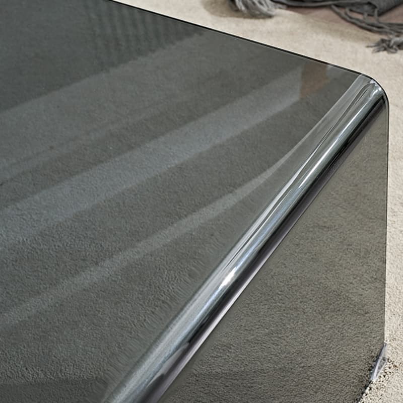 Modern Glass Coffee Table with Transparent Rectangular Top & Sleek Sled Base - image 9