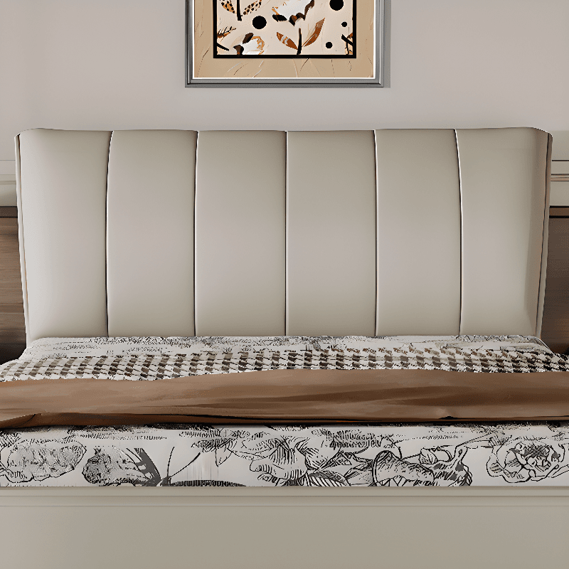 Trendy Panel Headboard in Natural Wood with No Distressing, Rectangle Shape for Queen/Full Bed, Featuring Sponge Upholstery and Standard Height - image 8