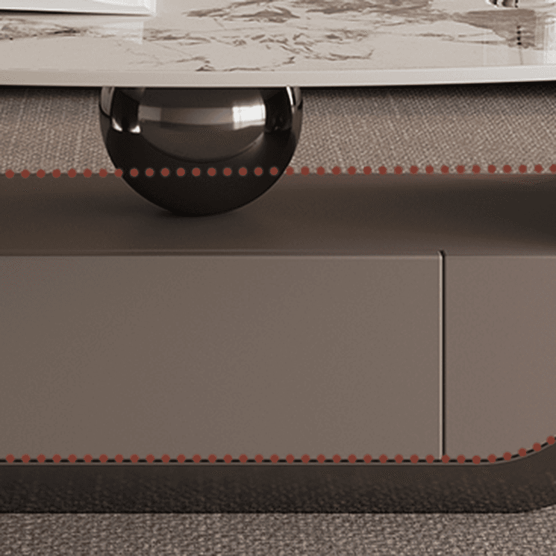 Glamorous Oblong Stone Coffee Table with Abstract Base, Scratch-proof and Drawer for Small Spaces - image 8