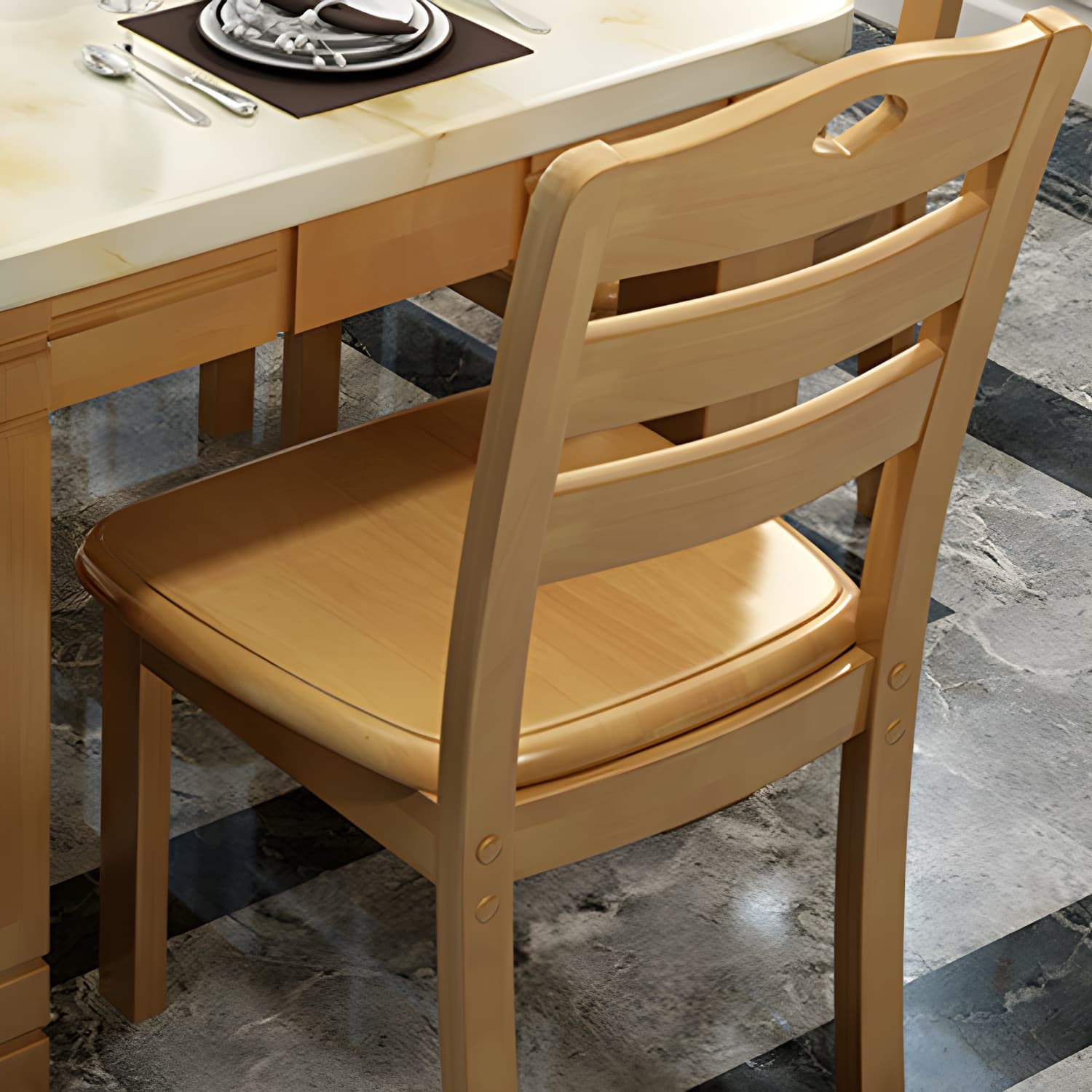 7 Piece Contemporary Rectangle Shape Dining Table Set with Chair - image 9