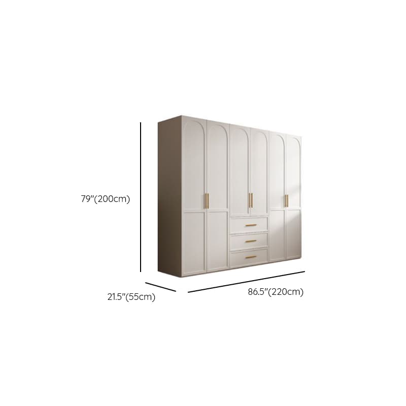 Chalk Minimalist Laminate Cabinet Armoire with 3-Drawer, Interior Shelves, and Clothing Rod - image 16
