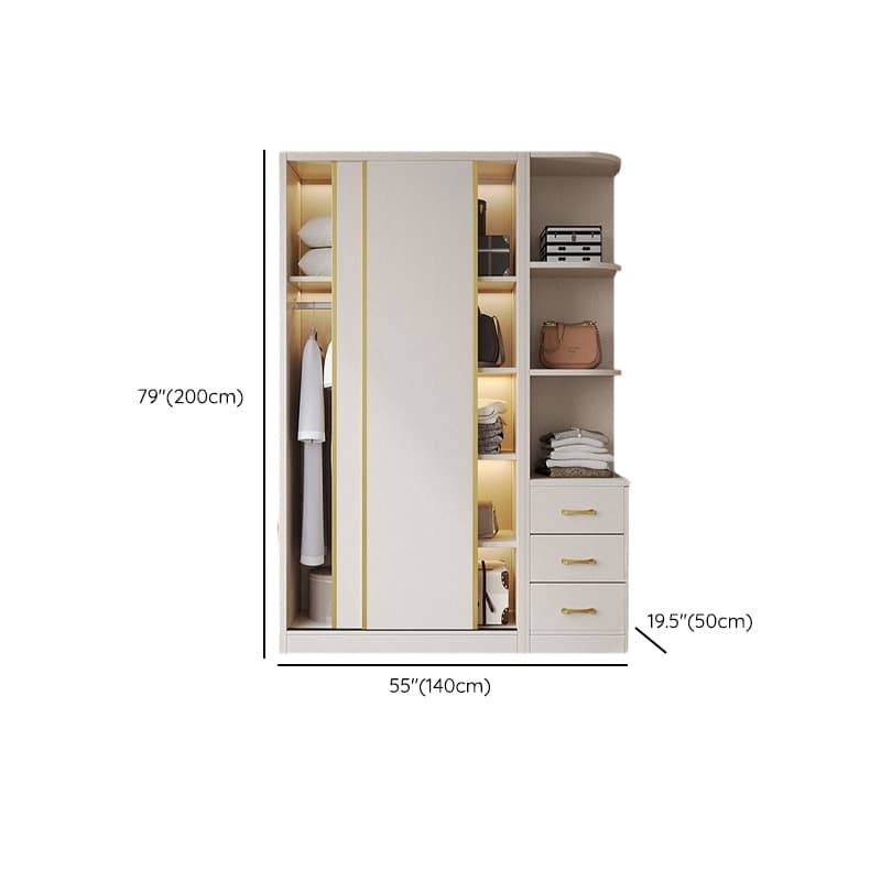 Attractive Modern White Wardrobe Armoire with Clothing Rod & Shelves - image 10