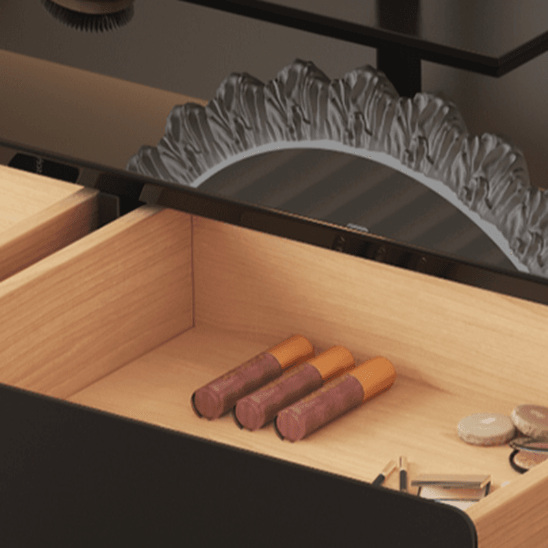 Vanity Set in Matte Black with Lighting and Scalable Features