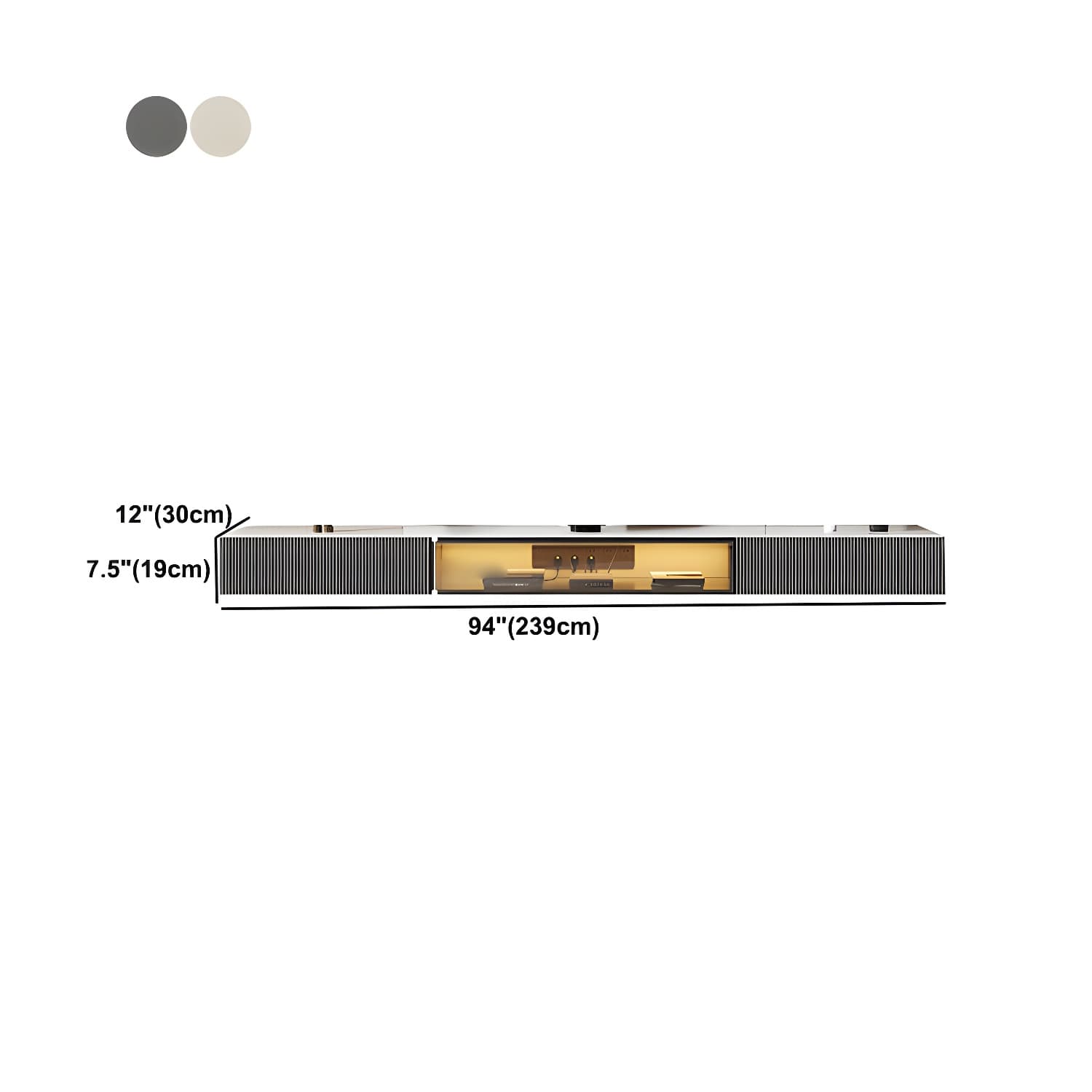 Contemporary 2 Drawers TV Stand Stone Counter Top Wall-mounted TV Cabinet - image 16