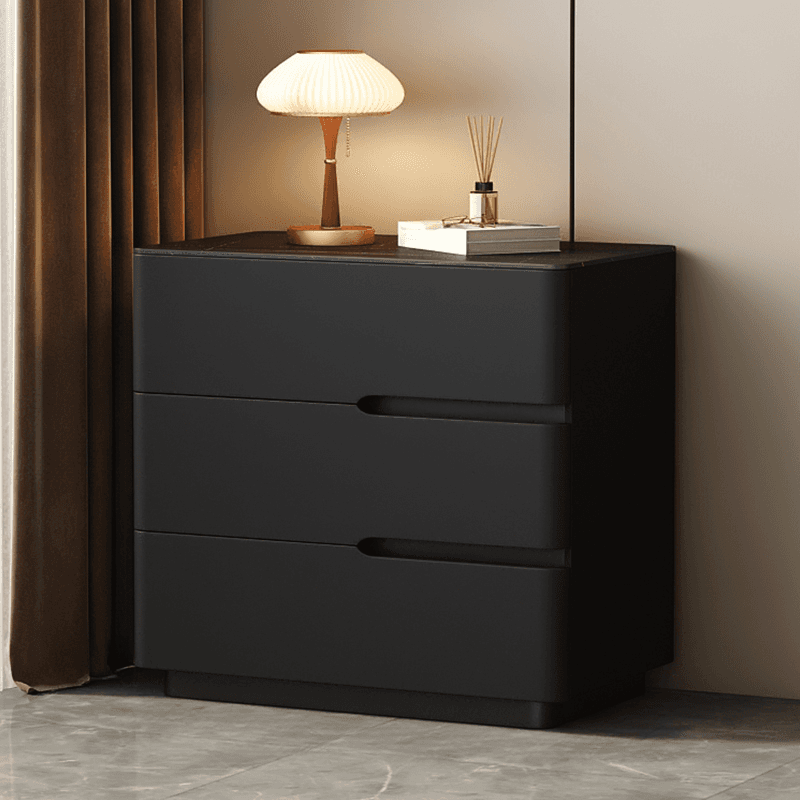 Organic Modern Nightstand With Drawer Organization Featuring Stone Countertop