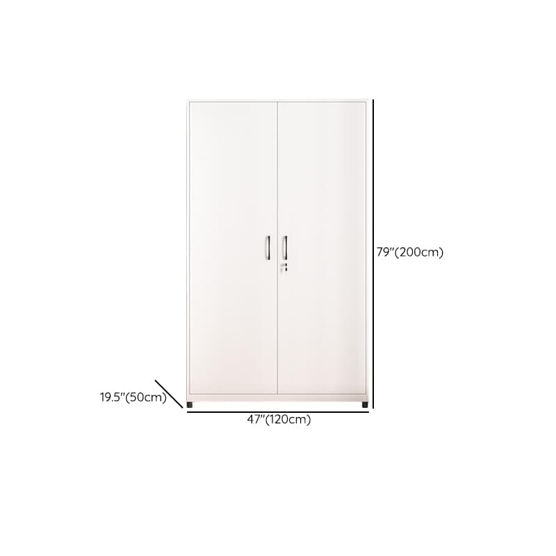 White Modish Steel Independent Armoire Cabinet with Adaptable Shelf, Soft Close Door, and Clothing Rod - image 11