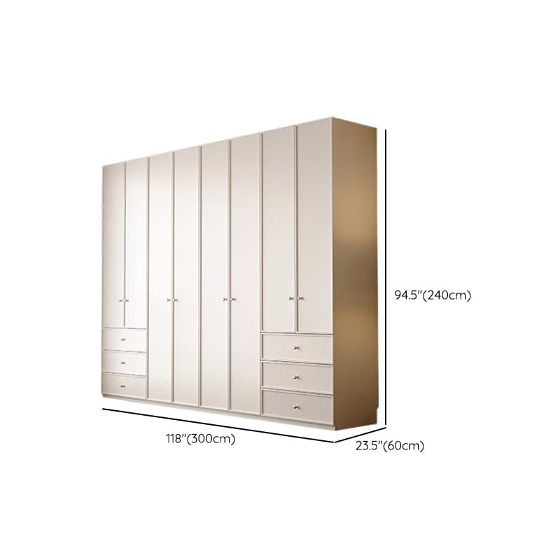 Chalk Modern Wooden Standalone Almirah with 3-Drawer/6-Drawer, Interior Shelves, and Hanging Rod - image 27