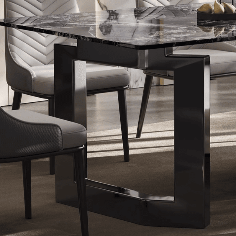 Dining Table Set with Marble Slab Top for 6 People/4 People in Multicolor - image 9