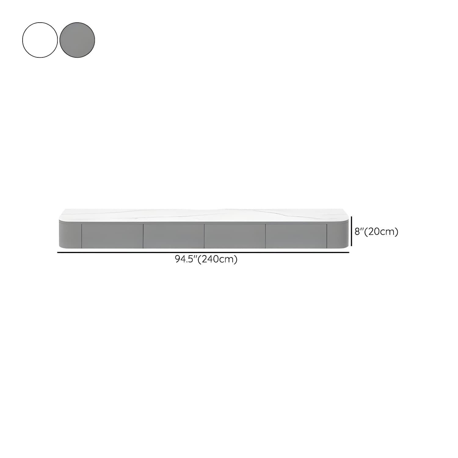 Contemporary Wall Mount TV Console with Wooden Drawer for Living Room - image 31