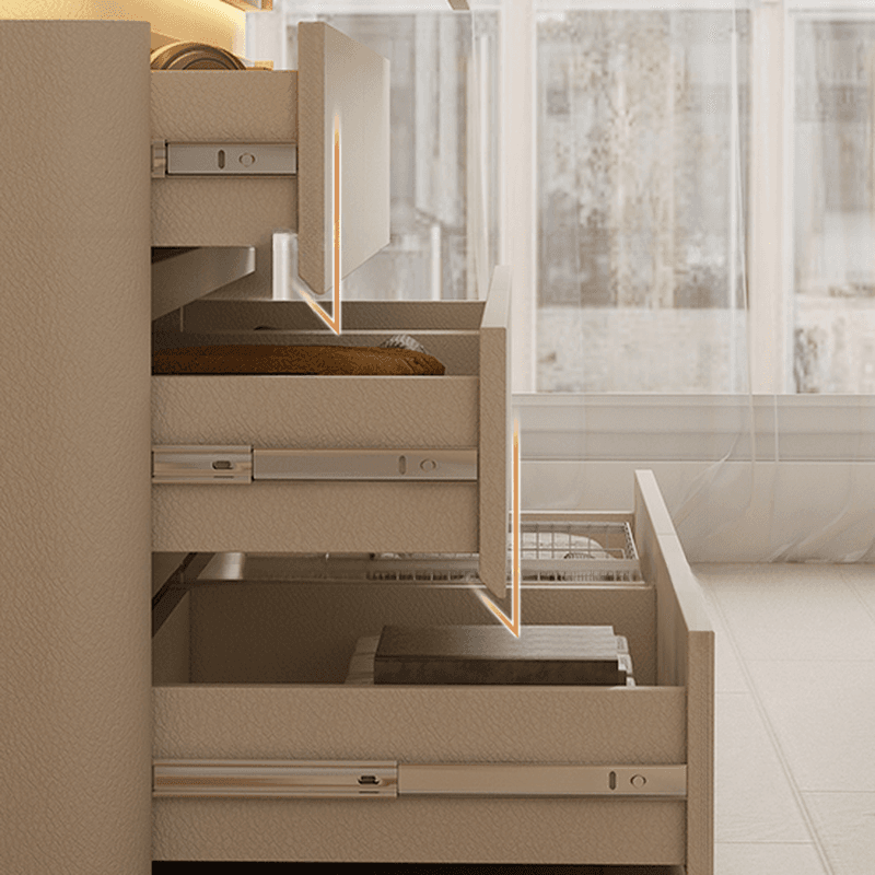 Simplistic Hardwood Double Dresser with 8 Horizontal Drawers and LED Lights - image 9