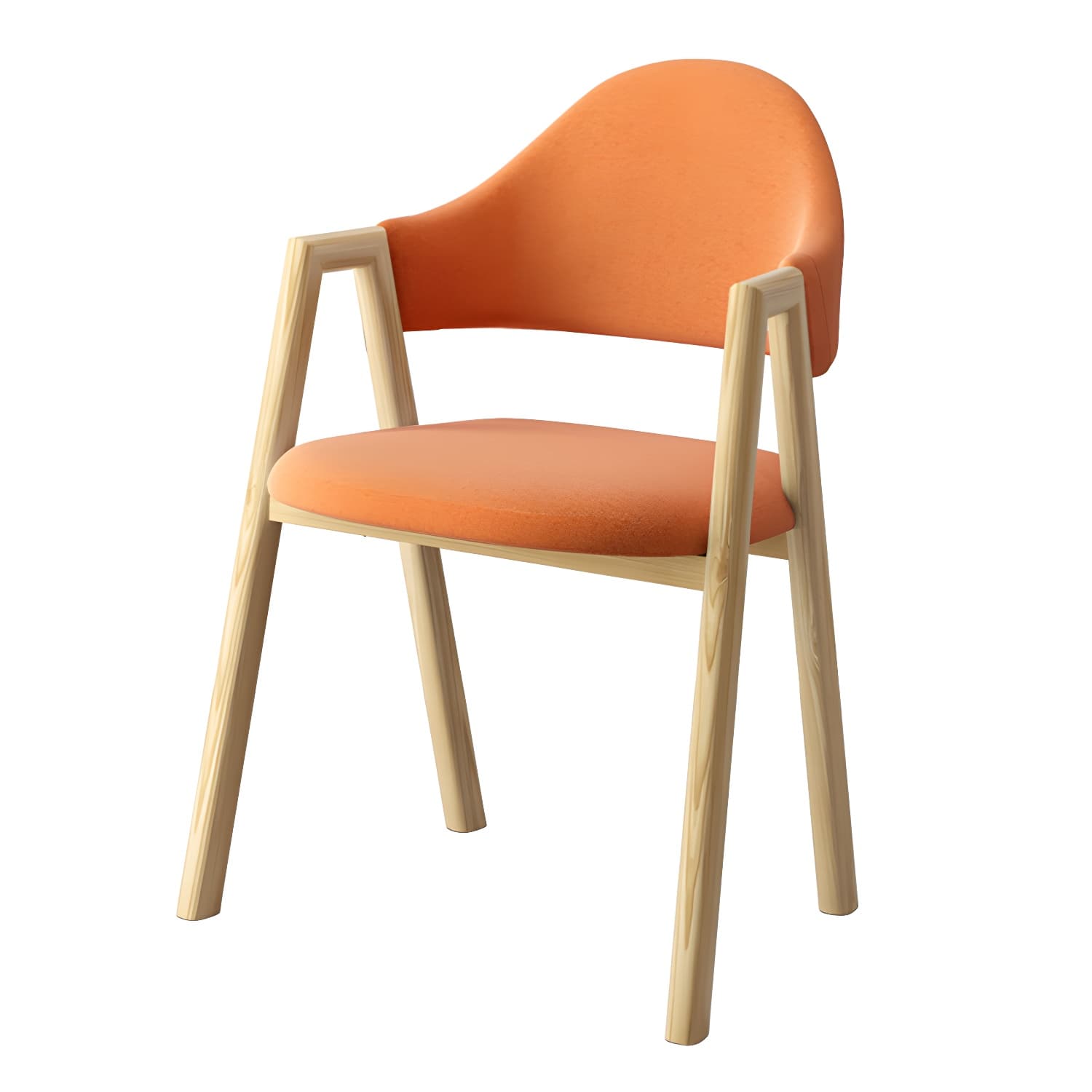 Scandinavian Study Room Metal Arm Chair Colorful Open Dining Chair with Natural Legs - image 22