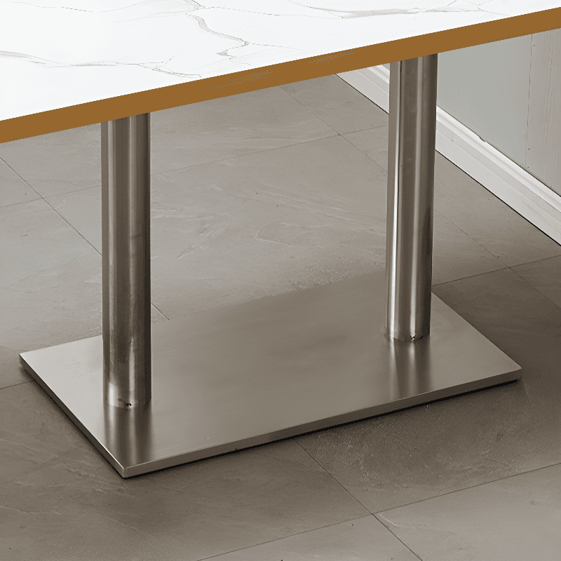 Art Deco Rectangular Dining Table with Lumber Top, Fixed Table Mechanism in Ink/White/Sepia - image 12
