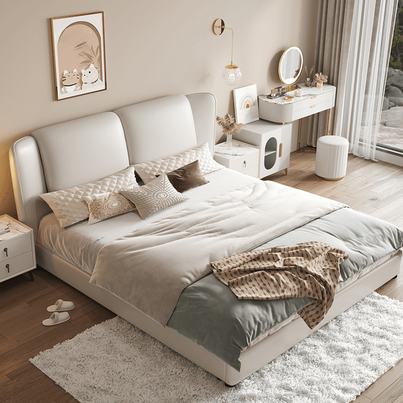 Solid Color Storage Bed/Platform Bed with Pine Wood Frame for Living Room