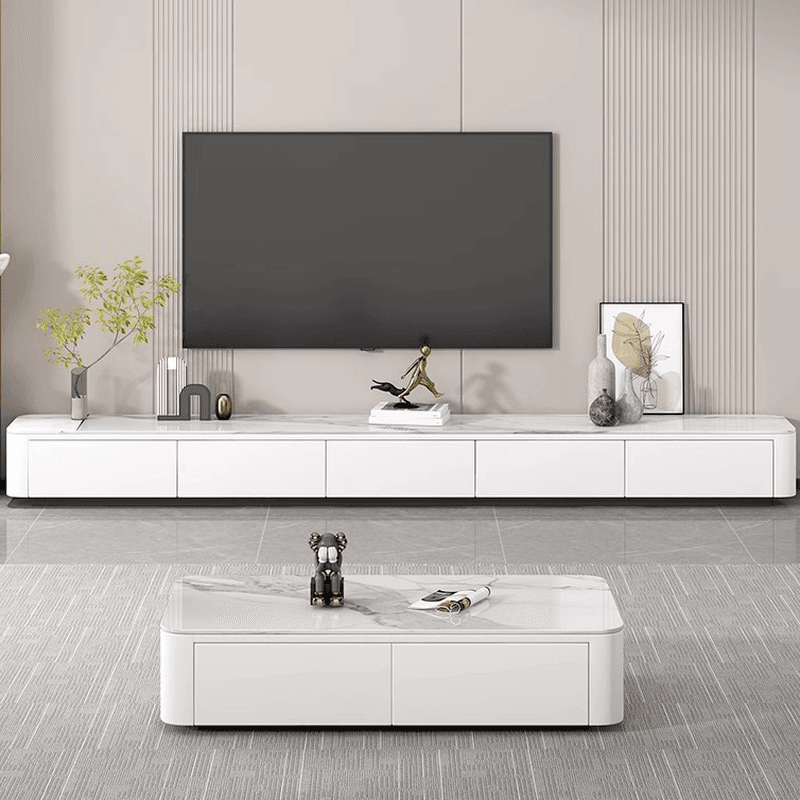 Casual Sintered Stone TV Stand with Multiple Drawer Options - image 6