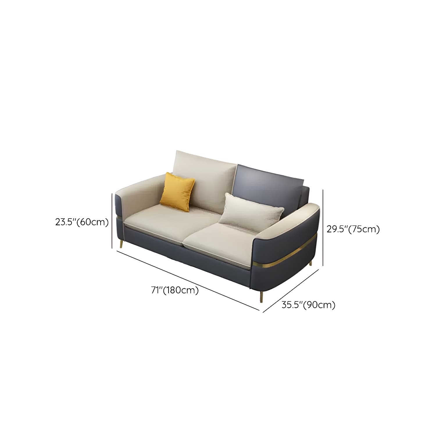 Glam Beige Tech Cloth Sectional Sofa with Pine Frame in Stationary Design - image 17