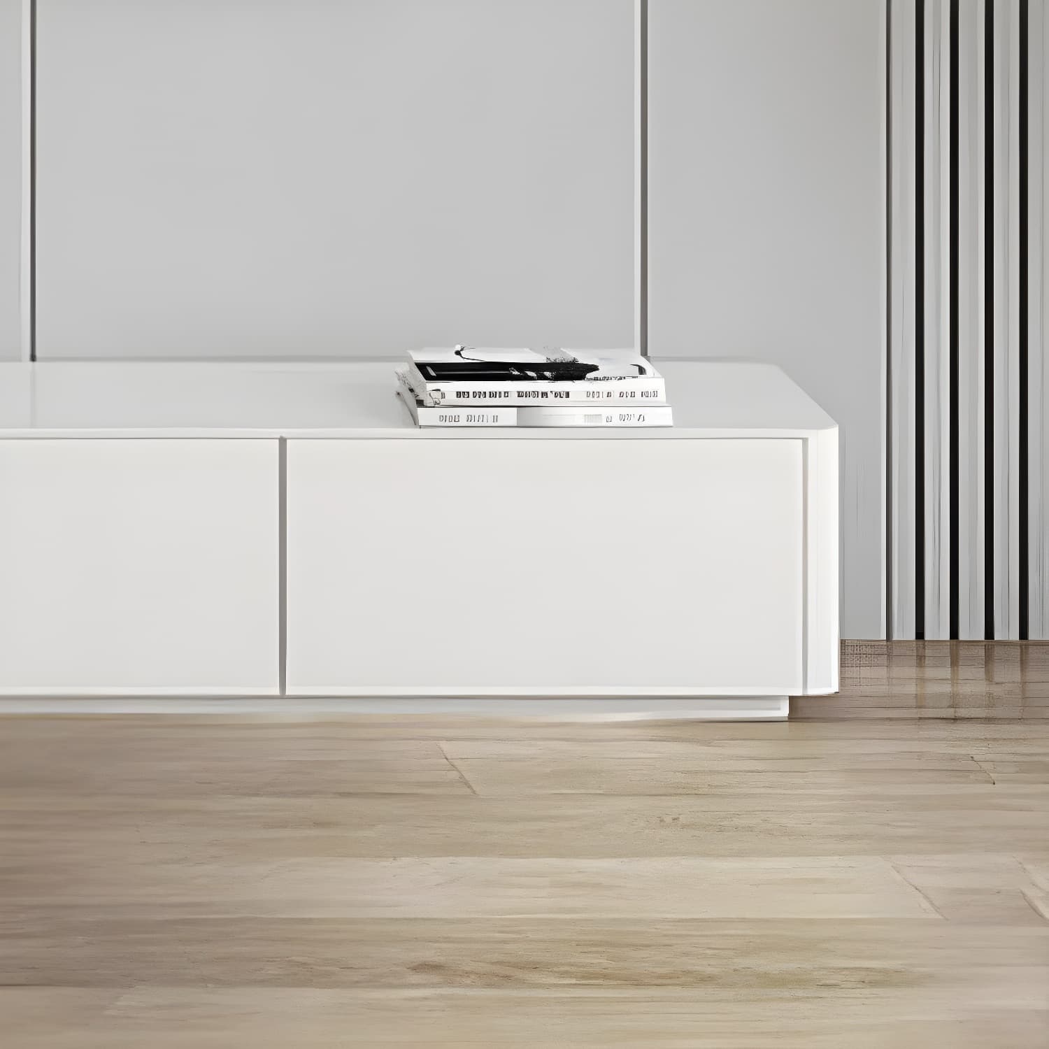 Scandinavian TV Console, White TV Stand with Drawers for Living Room - image 8