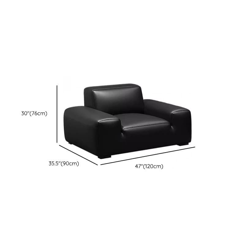 Modern Solid Color Water Resistant Sofa in Midnight Black with 6-seater Capacity and 2 Pillows - image 8