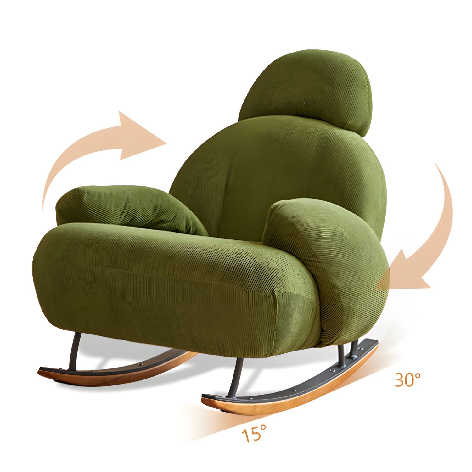 Rocking Accent Chair Solid Wood Contemporary Living Room Spindle - image 16